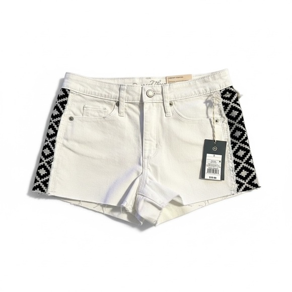 Universal Thread Pants - Universal Thread White with Black Side Detail Short Size 2